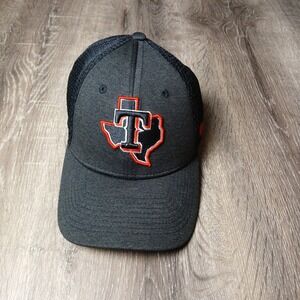 Texas Rangers New Era 39Thirty Small/Medium MLB Hat Throwback Black Cap HA